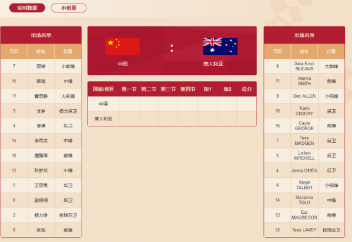 直播中国vs澳大利亚时间